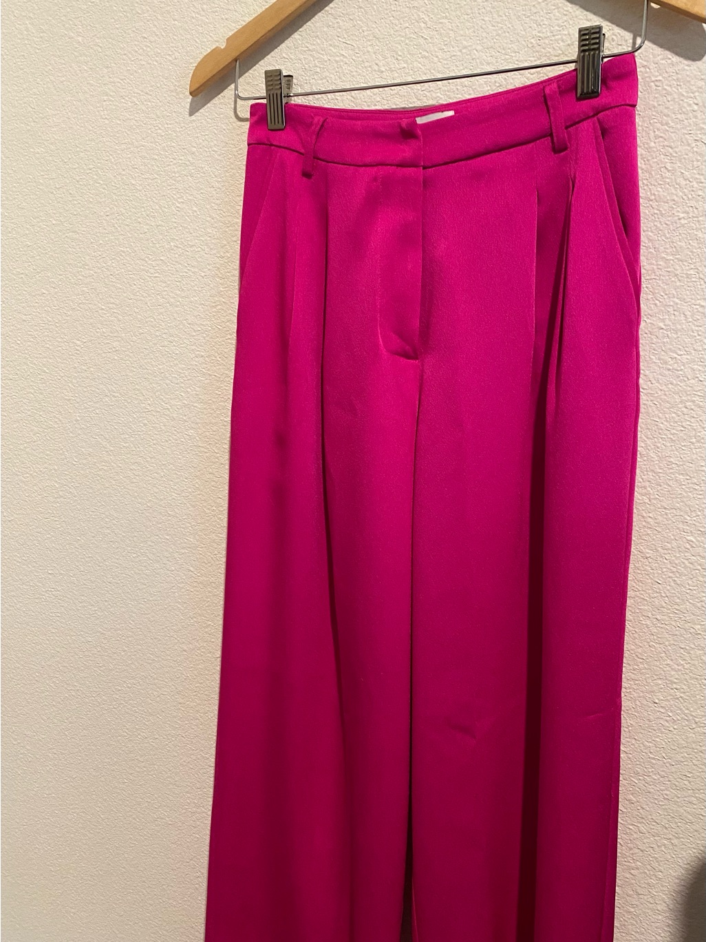 Lucy Paris Hot Pink Wide-Leg Trousers